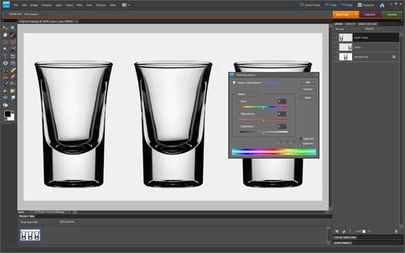 12. Bring up the Hue/Saturation window (Ctrl+U).