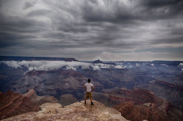 Striking a pose at Shoshone Point over the Grand Canyon Striking a pose at Shoshone Point over the Grand Canyon