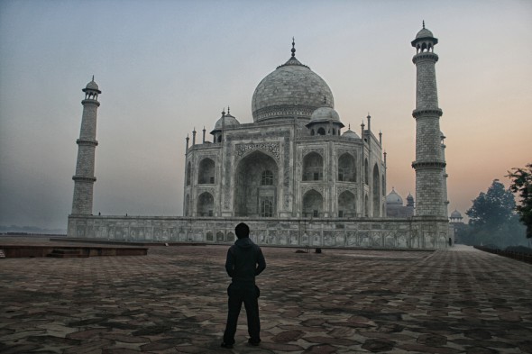 Early morning in front of the Taj Mahal Early morning in front of the Taj Mahal