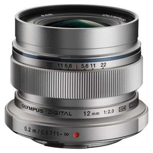 Olympus M.Zuiko Digital 12mm f2 Lens - Silver