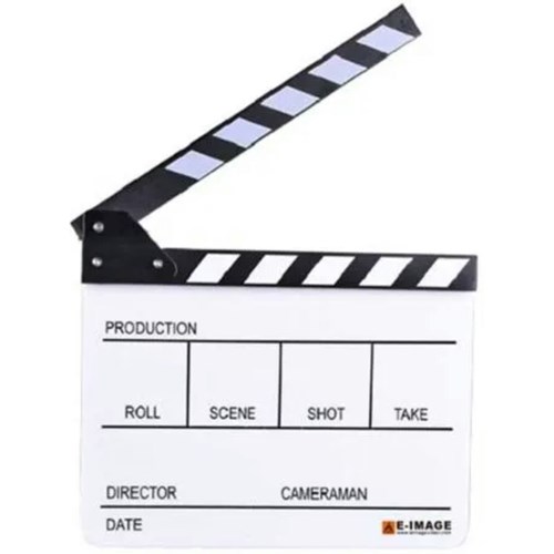 Acrylic Clapperboard with Black and White Sticks