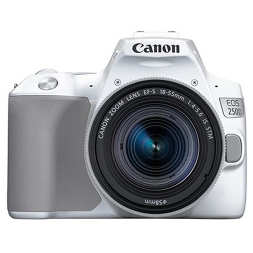 Canon EOS 250D Digital SLR Camera with 18-55mm IS STM Lens - White