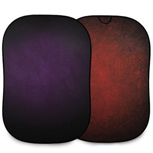 Manfrotto Vintage Collapsible Reversible Background 1.5 x 2.1m - Aubergine / Crimson