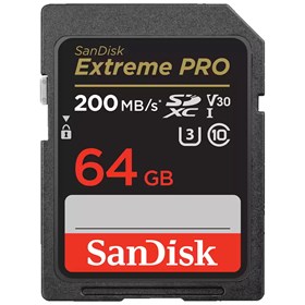 SanDisk Extreme PRO 64GB 200MB/s UHS-I V30 SDXC Memory Card