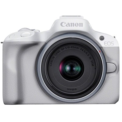 Canon EOS R50 Digital Camera with RF-S 18-45mm Lens - White